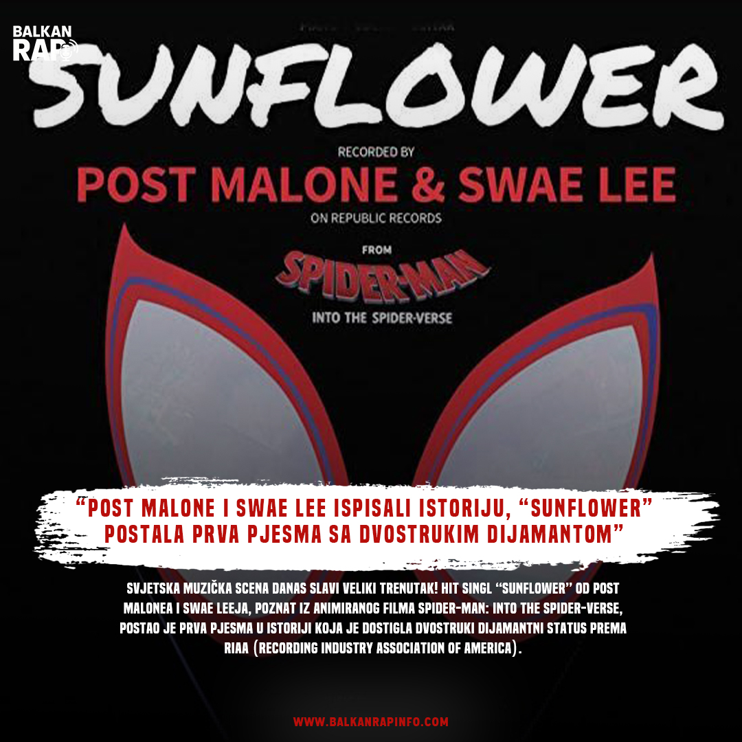 Post Malone i Swae Lee ispisali istoriju, “Sunflower” postala prva pjesma sa dvostrukim dijamantom