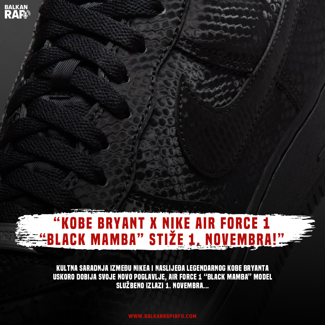 Kobe Bryant x Nike Air Force 1 “Black Mamba” stiže 1. novembra!