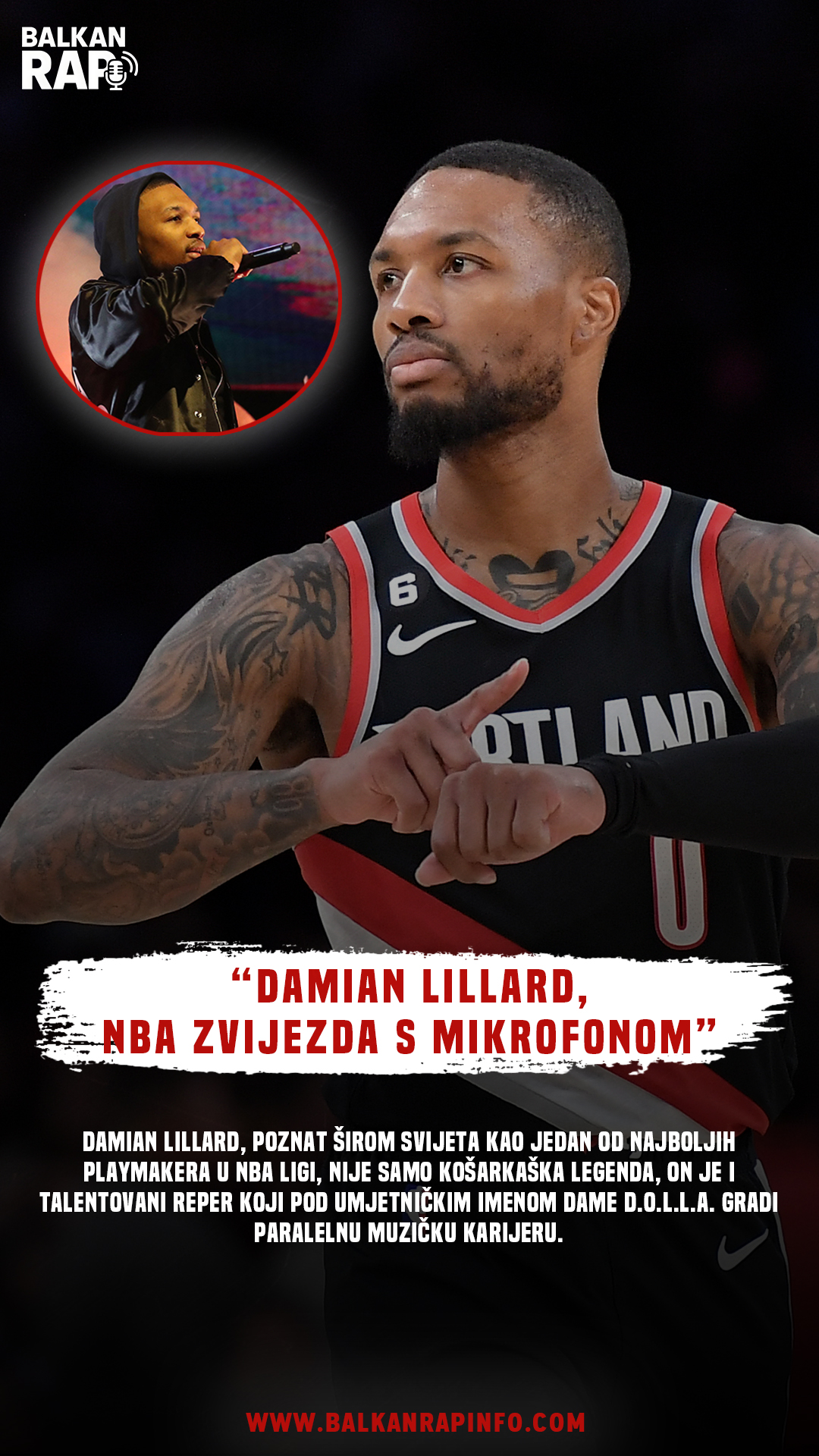 Damian Lillard, NBA zvijezda s mikrofonom: košarkaš koji jednako dominira na terenu i u rap igri