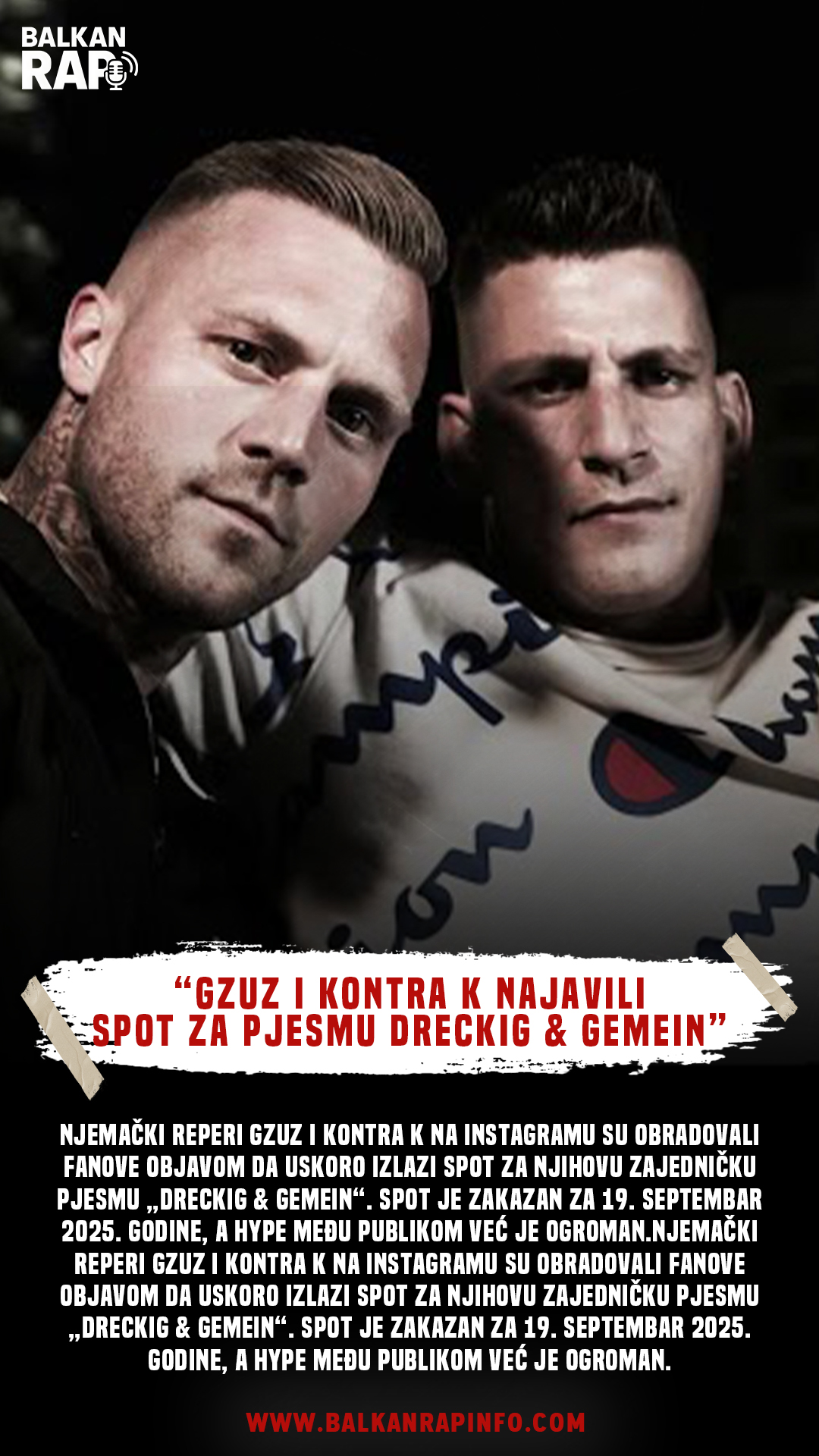 Gzuz i Kontra K najavili spot za pjesmu "Dreckig & Gemein"