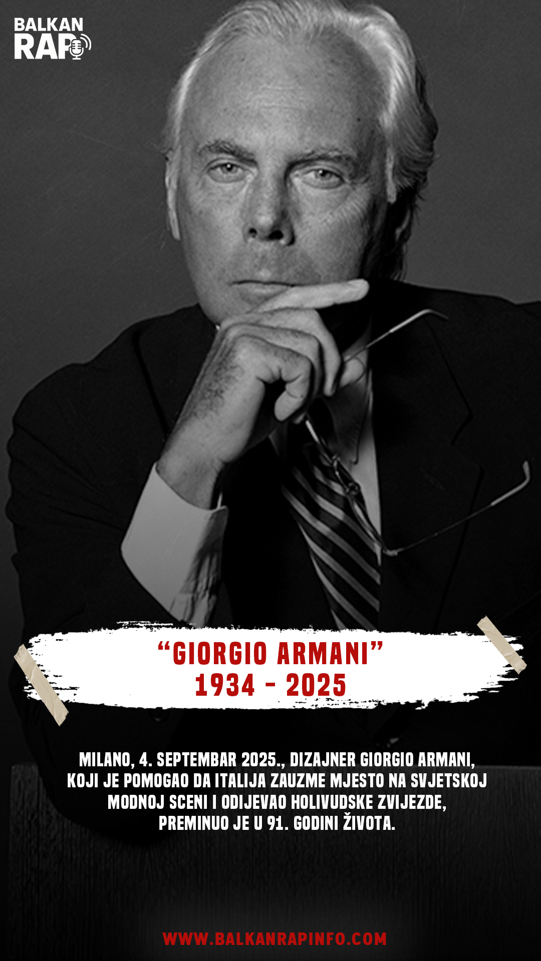 Preminuo Giorgio Armani,dizajner koji je promijenio lice mode